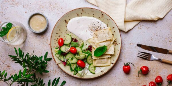 Ravioli z borowikami w sosie śmietanowym